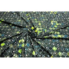 Бифлекс с абстрактным принтом на зеленом, отрез 140х100 см